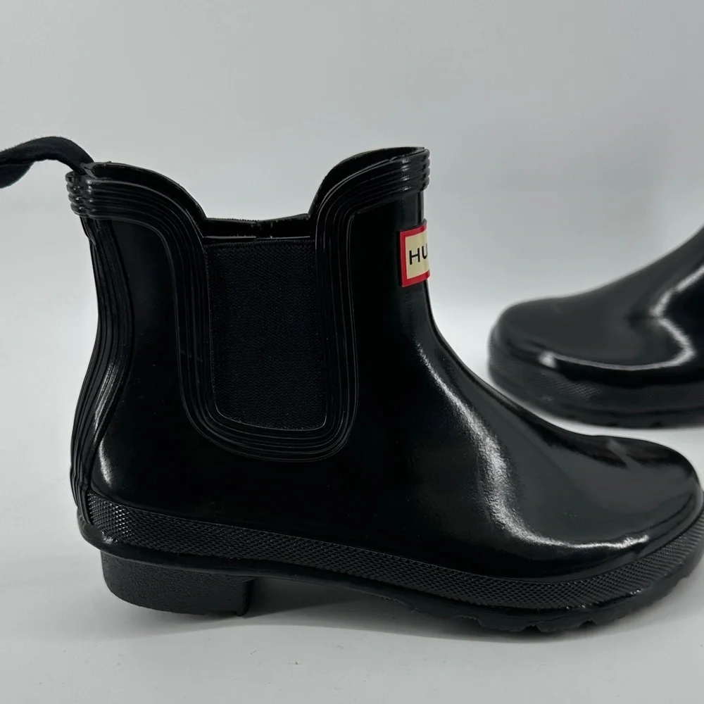 Hunter Chelsea Style Heritage Modern Chic Black Rain/Winter Ankle Boots Sz6